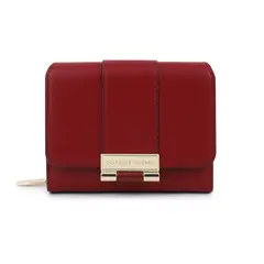 DANWEILE - Cartera de mujer elegante con cremallera de cuero PU - Rojo