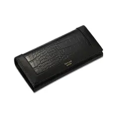 DANWEILE - Cartera plegable de mujer con estampado de cocodrilo-Negro