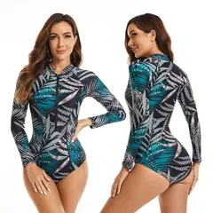 ORILWAYO - Traje de Baño Entero Manga Larga Mujer