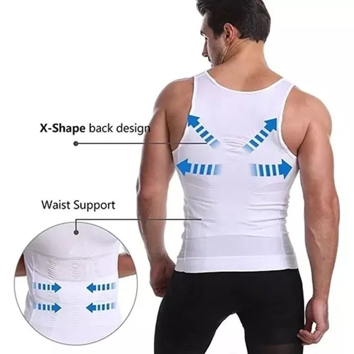 GENERICO - Faja Polera Sin Manga Hombre Camiseta Deportiva Compresion musculosa