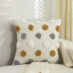 BLWOENS - Cojín Decorativo 45x45 cm con Diseño Texturizado Lunares