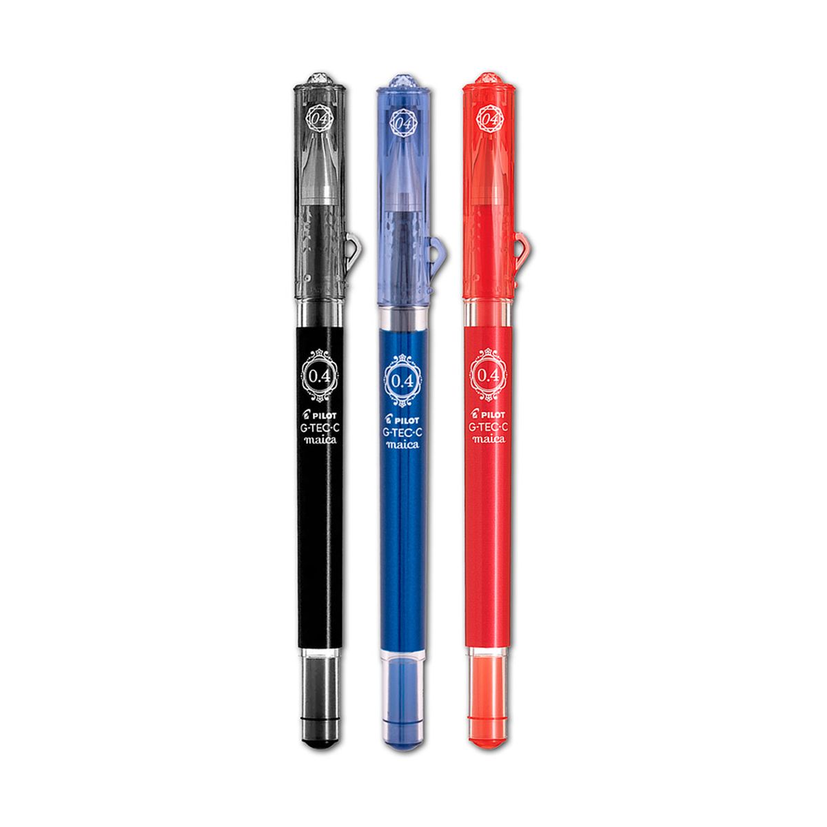 PILOT - Set 3 Lapiz Gel Pilot  Maica 0.4mm  Azul Negro Rojo