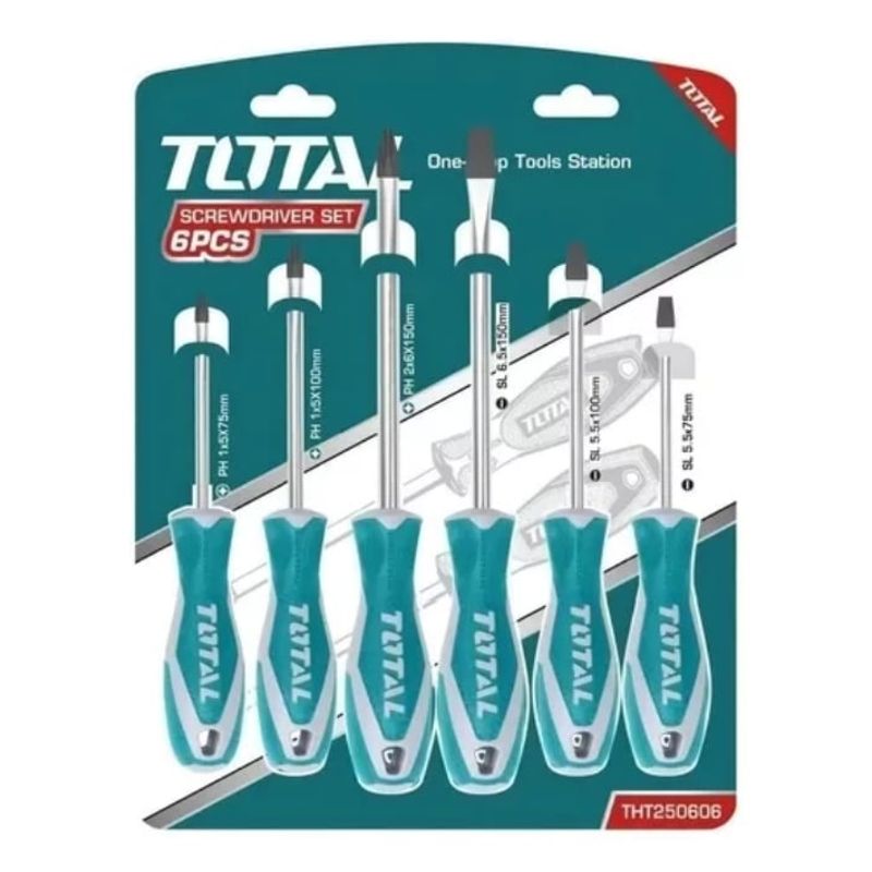 TOTAL TOOLS - Destornillador Set 6 Piezas Total Línea Profesional