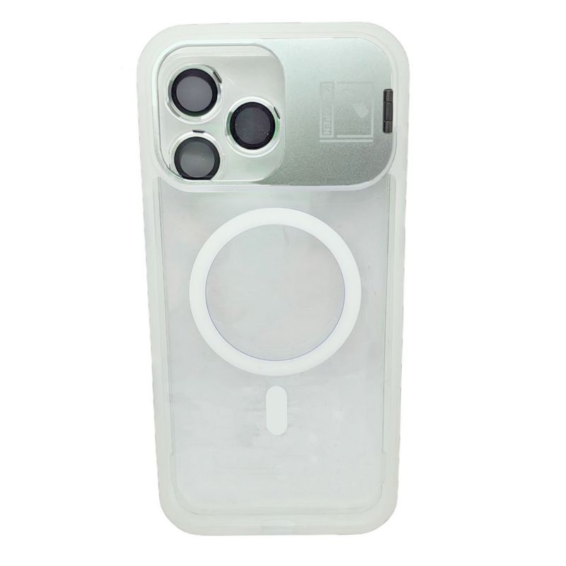 GENERICO - CARCASA MANGETICA  PROTECTOR CAMARA PARA IPHONE 16 PRO MAX BLANCA