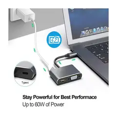 EON - Adaptador Multipuerto Hub Usb-c31 A Usbc Vga Hdmi 4k Usb30