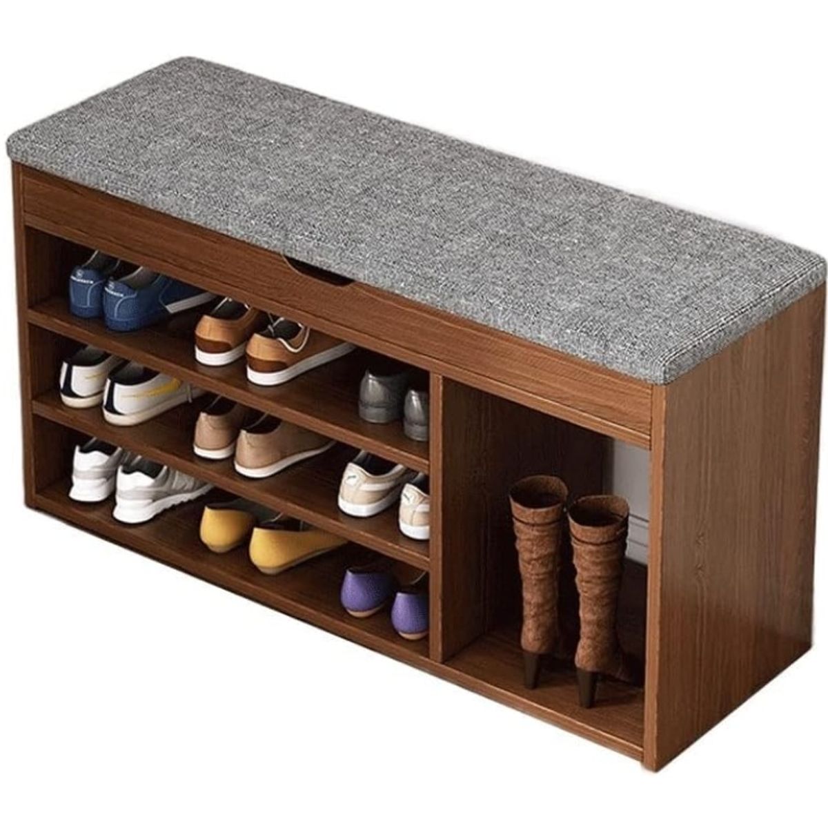 YOMYM - Zapatero Madera Con Asiento 3 Niveles 80x30x51