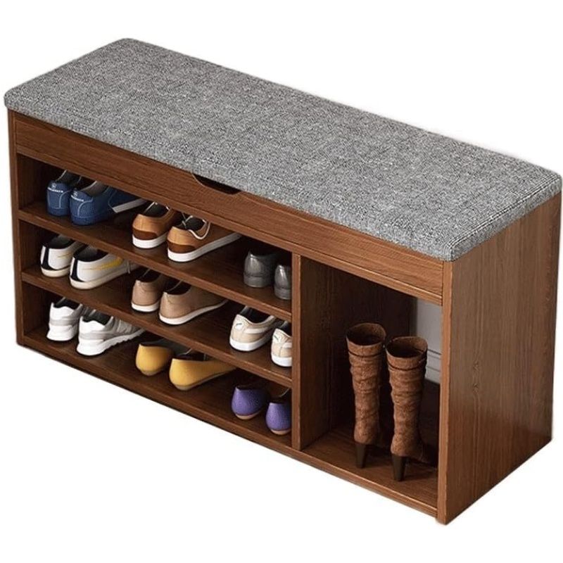 YOMYM - Zapatero Madera Con Asiento 3 Niveles 80x30x51