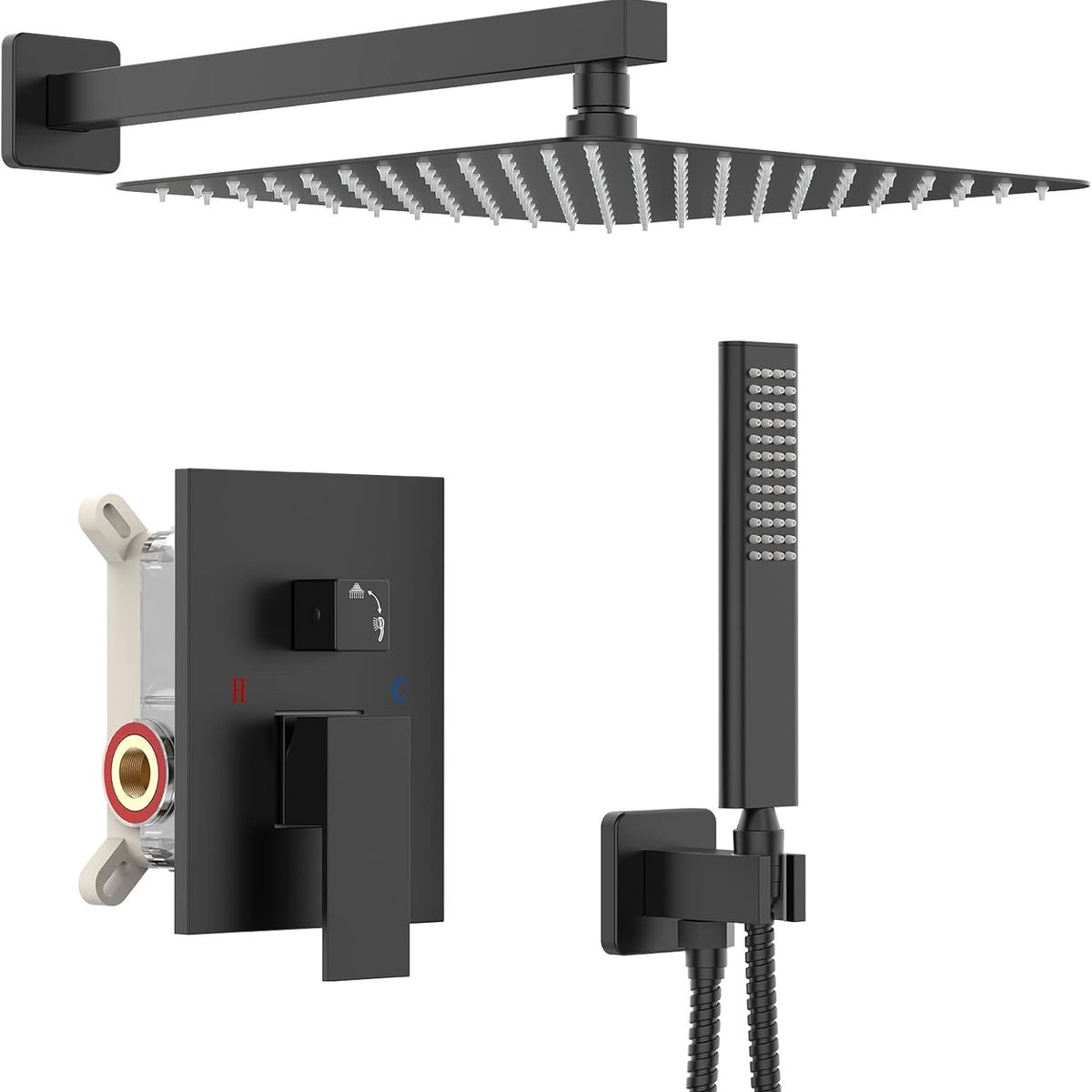 LONEASY - Sistema de ducha para instalación en cielo de 10 pulgadas