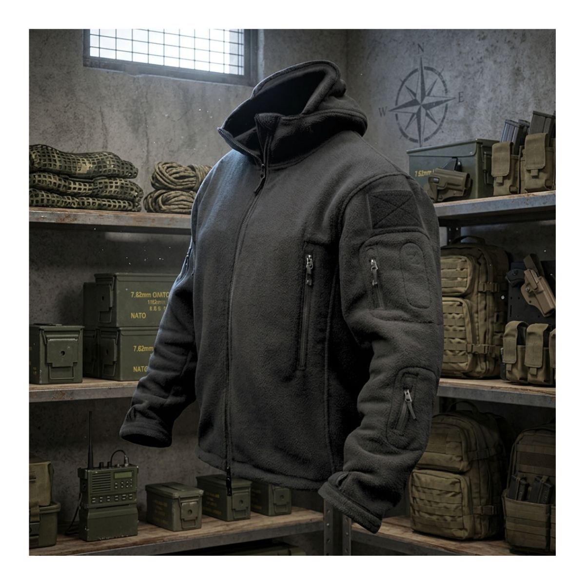 EKOL TACTICA MILITAR - Polar Chaqueta Polerón Micropolar Táctico Invierno