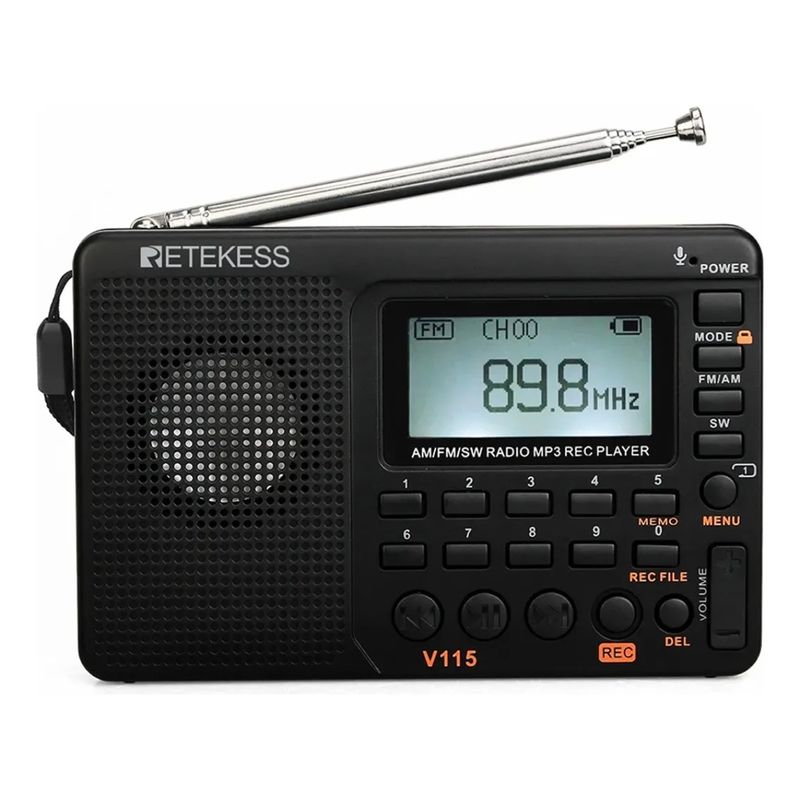 GIOIO - Radio Fm Am Sw Portátil Recargable Reproductor Mp3 Grabación