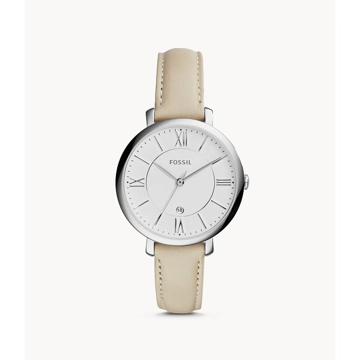FOSSIL - Reloj Fossil Jacqueline ES3793 Beige De Cuero Piel Para Mujer.