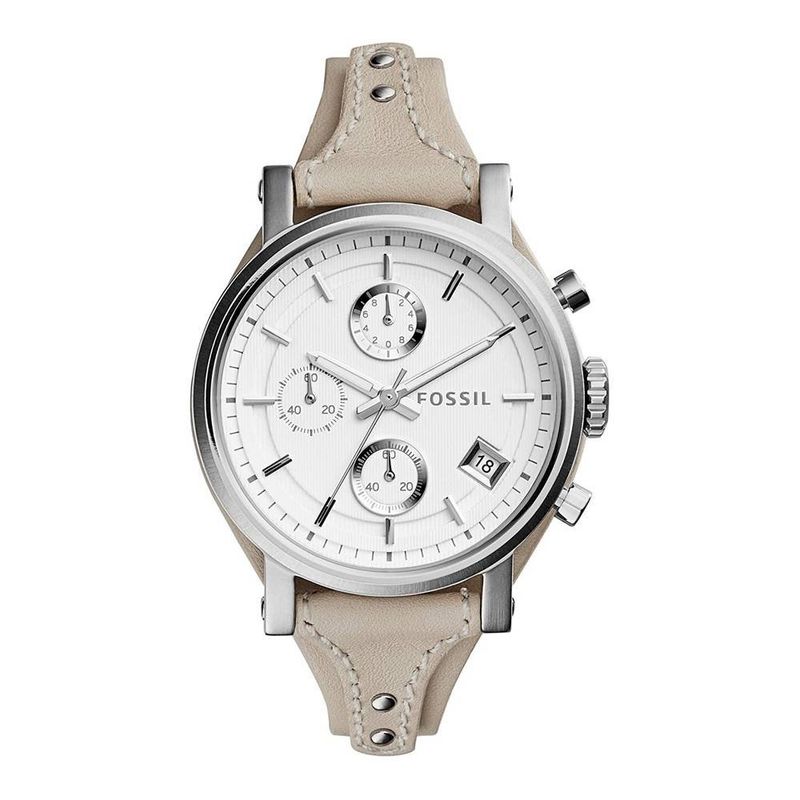 FOSSIL - Reloj Fossil Boyfriend ES3811 Beige De Cuero Piel Para Mujer.