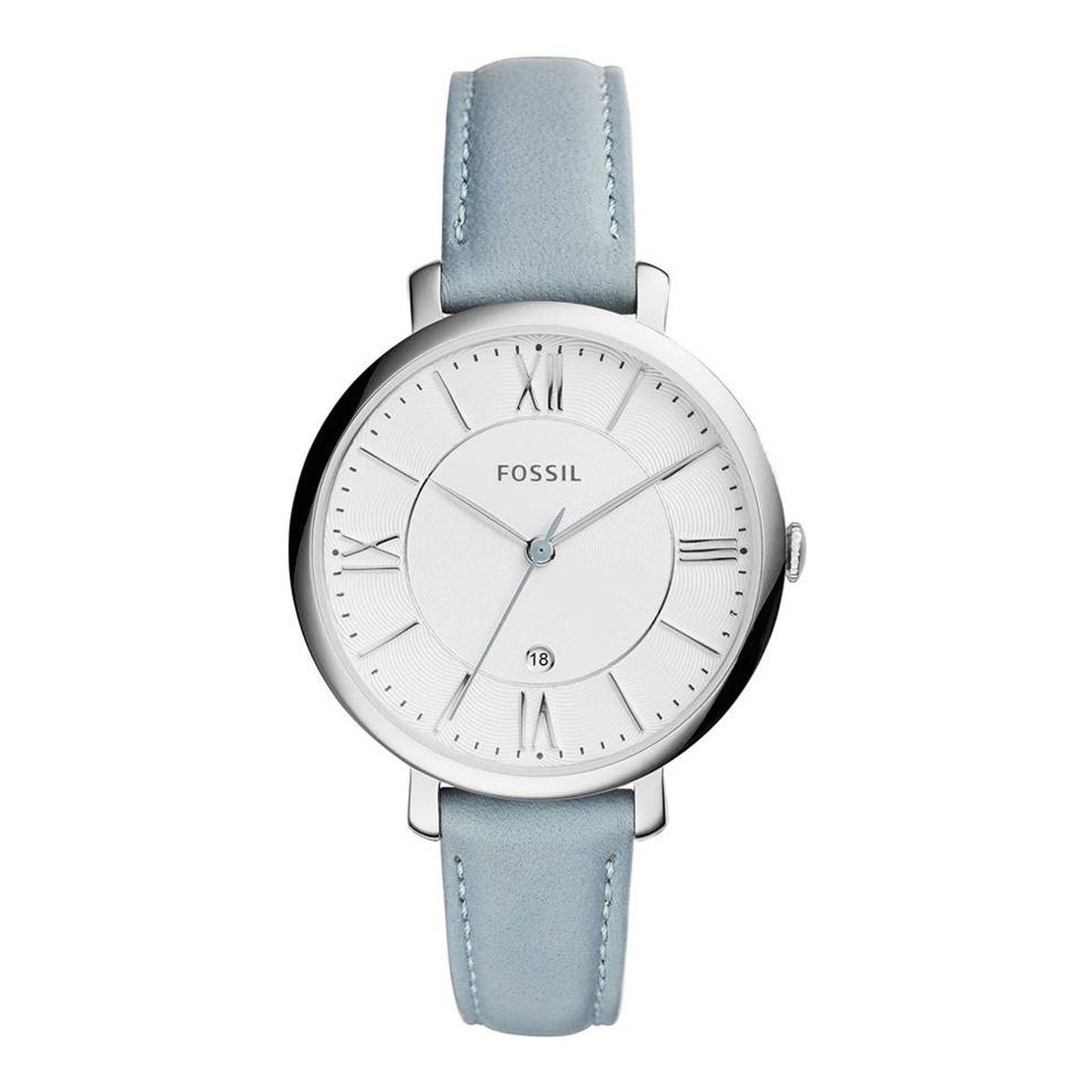 FOSSIL - Reloj Fossil Jacqueline ES3821 Azul De Cuero Piel Para Mujer.