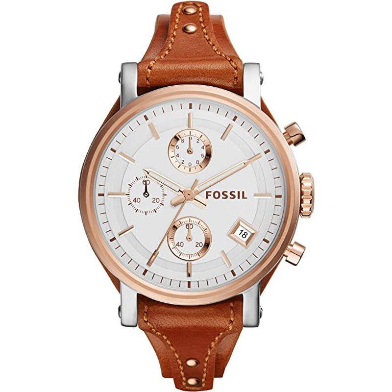 FOSSIL - Reloj Fossil Boyfriend ES3837 Marrón De Cuero Piel Para Mujer.