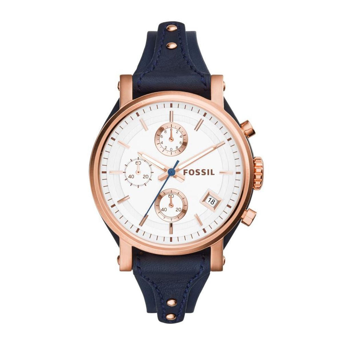 FOSSIL - Reloj Fossil Boyfriend ES3838 Azul De Cuero Piel Para Mujer.