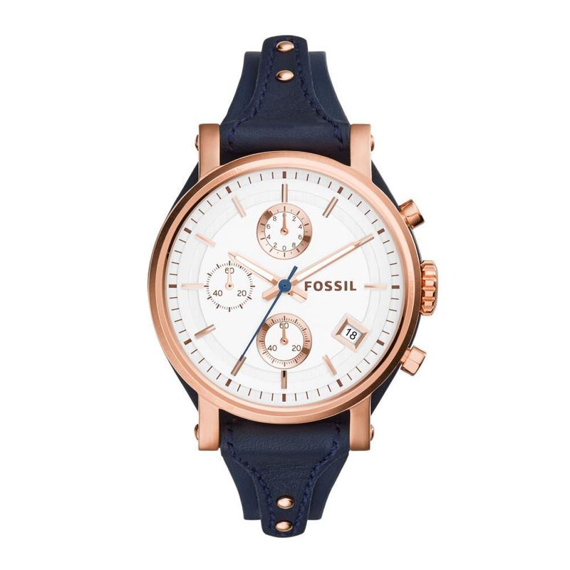 FOSSIL - Reloj Fossil Boyfriend ES3838 Azul De Cuero Piel Para Mujer.