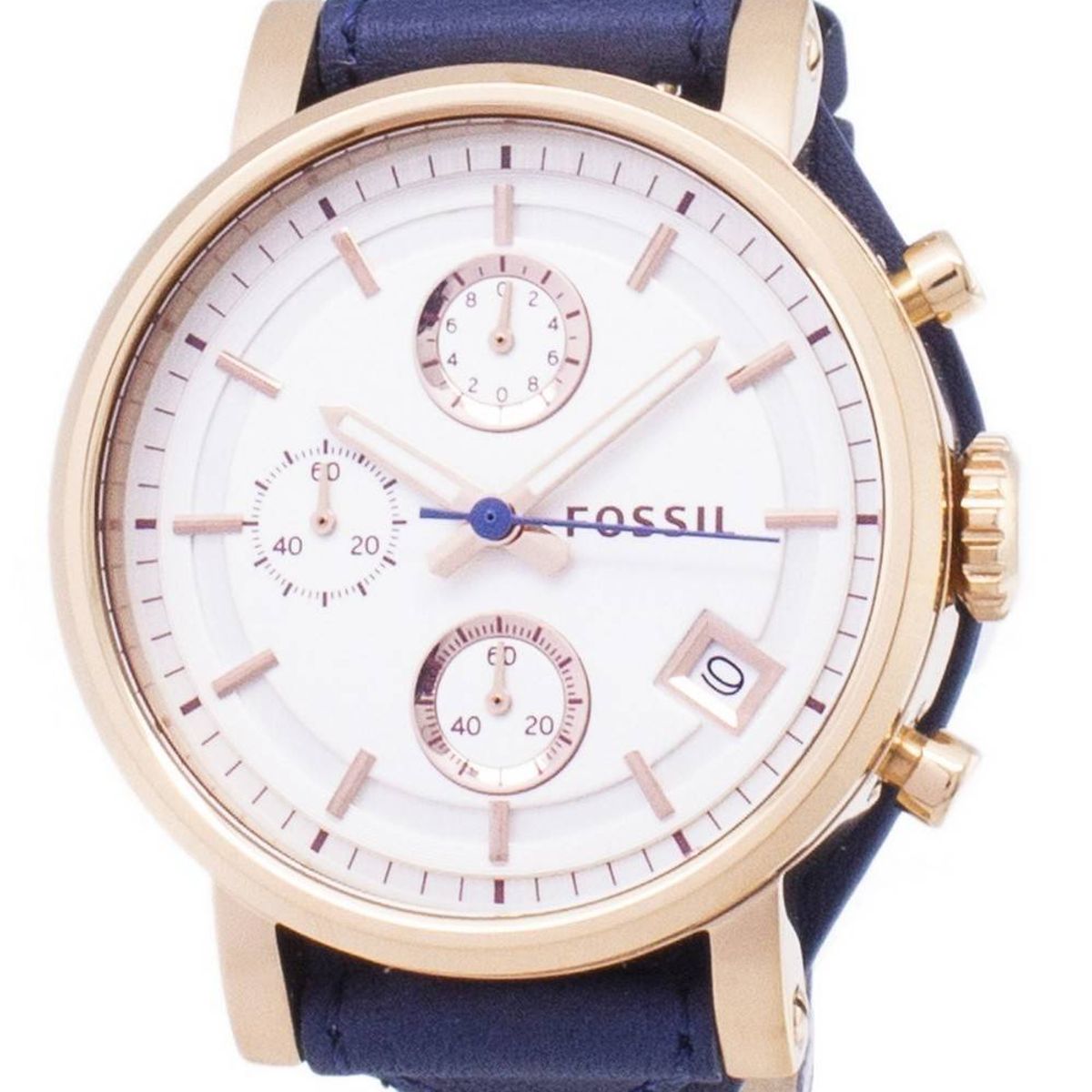 FOSSIL - Reloj Fossil Boyfriend ES3838 Azul De Cuero Piel Para Mujer.