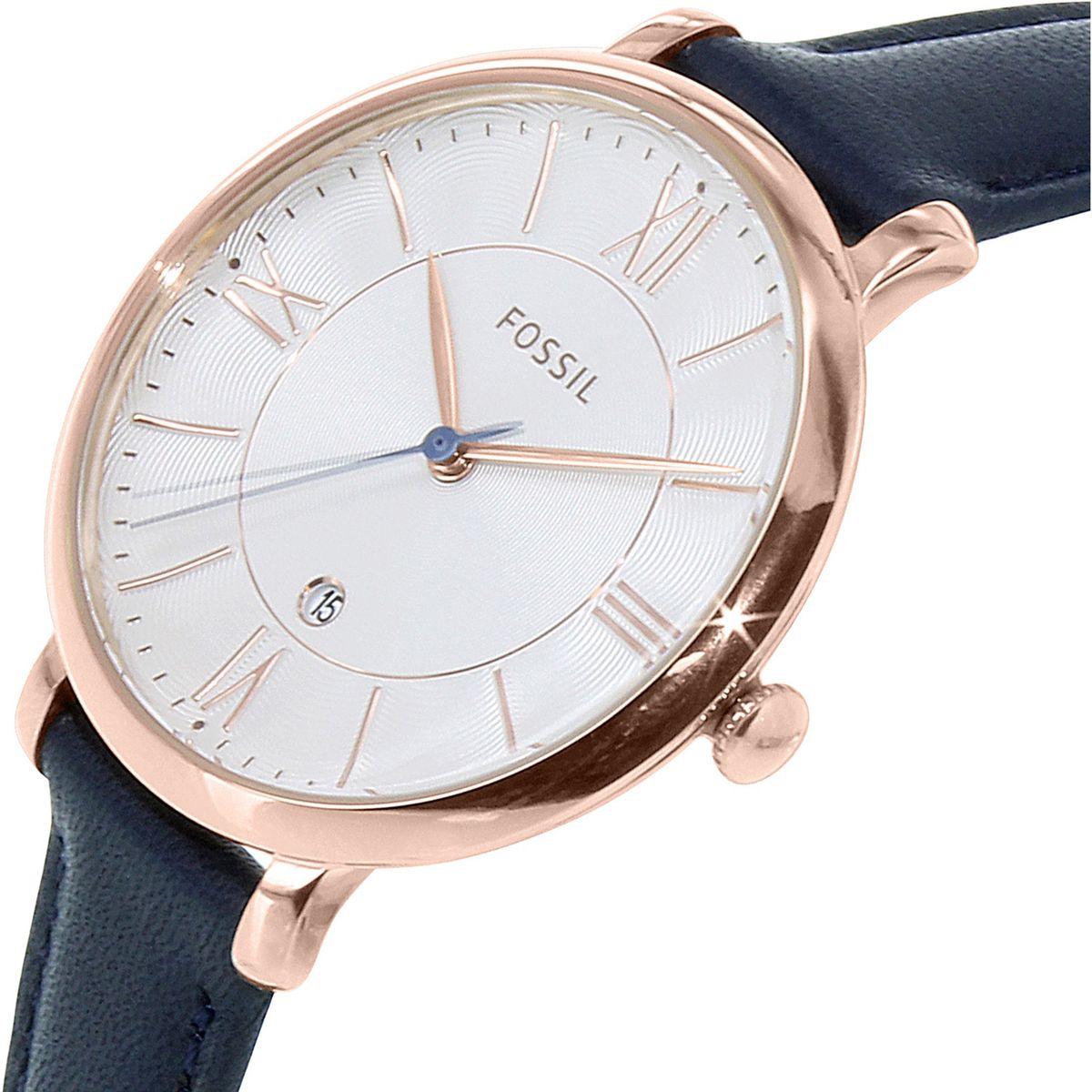 FOSSIL - Reloj Fossil Jacqueline ES3843 Azul De Cuero Piel Para Mujer.