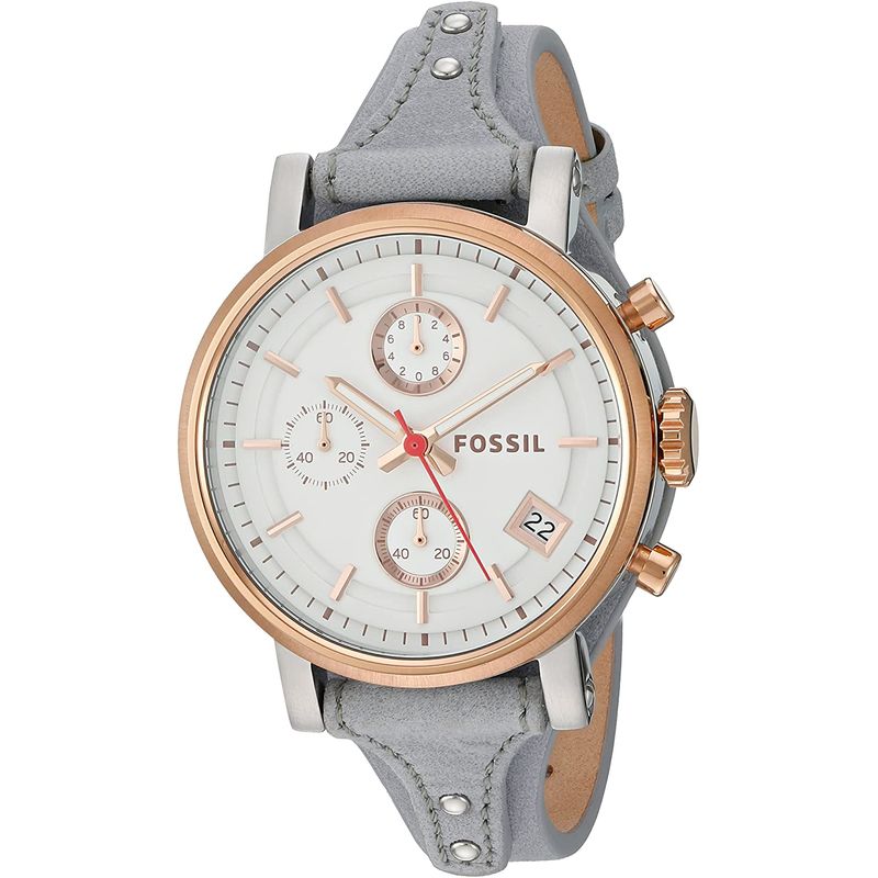 FOSSIL - Reloj Fossil Boyfriend ES4045 Gris De Cuero Piel Para Mujer.