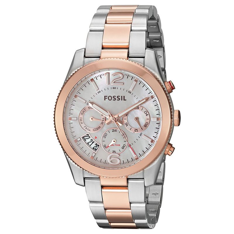 FOSSIL - Reloj Fossil Boyfriend ES4135 Plateado Rose Gold De Acero inox P Mujer.