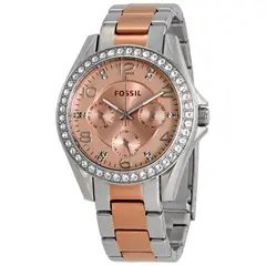 FOSSIL - Reloj Riley ES4145 Plateado Rose Gold De Acero inox. P Mujer.