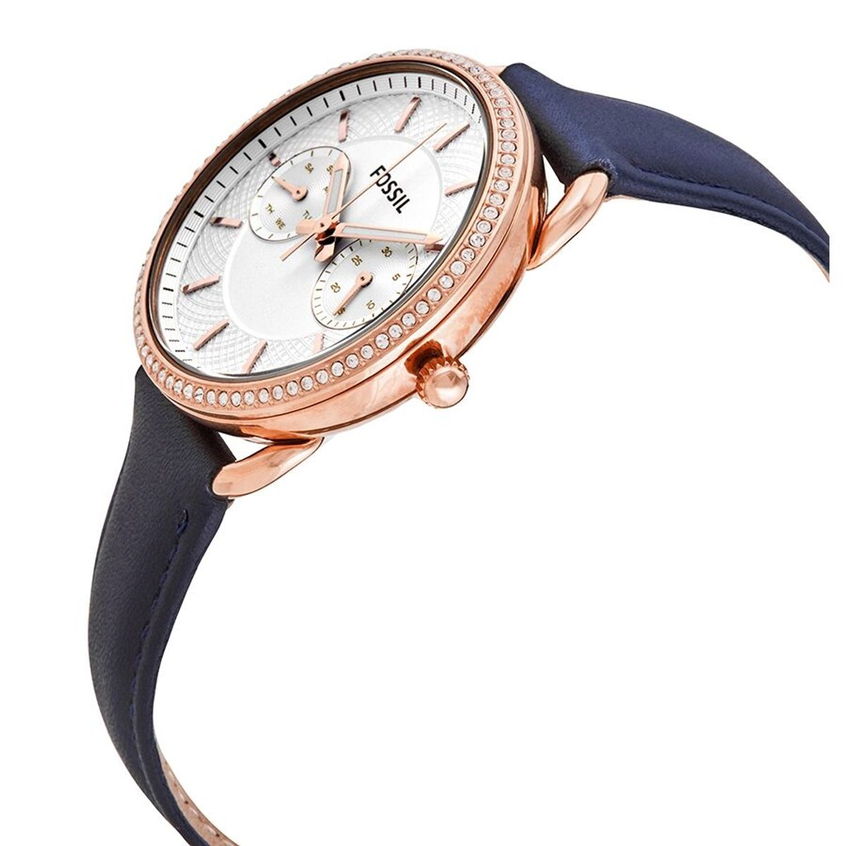 FOSSIL - Reloj Fossil Tailor ES4394 Azul De Cuero Piel Para Mujer.