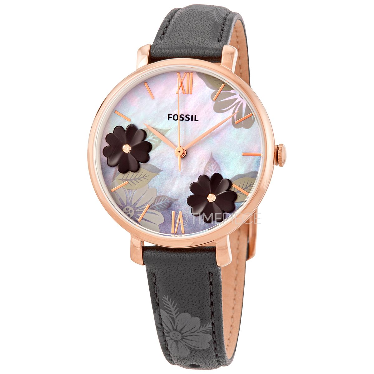 FOSSIL - Reloj Fossil Jacqueline ES4535 Negro De Cuero Piel Para Mujer.