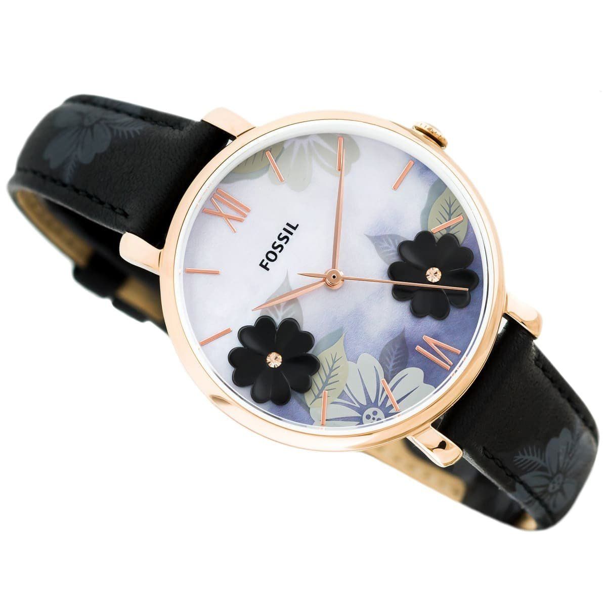 FOSSIL - Reloj Fossil Jacqueline ES4535 Negro De Cuero Piel Para Mujer.