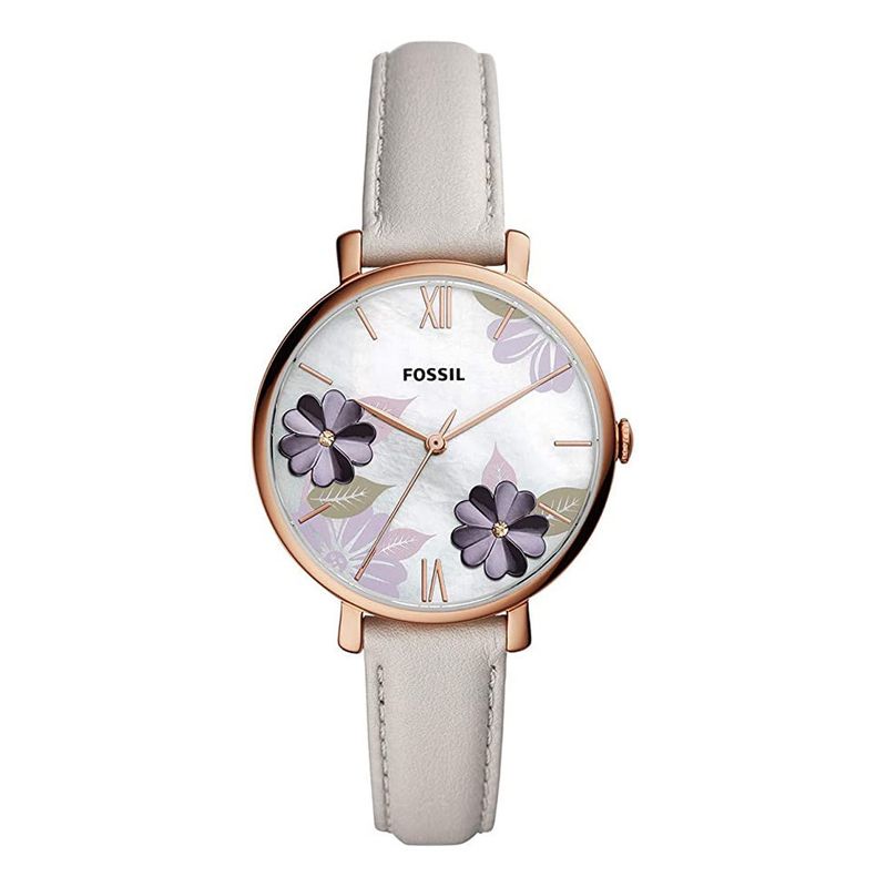 FOSSIL - Reloj Fossil Jacqueline ES4672 Blanco De Cuero Piel Para Mujer
