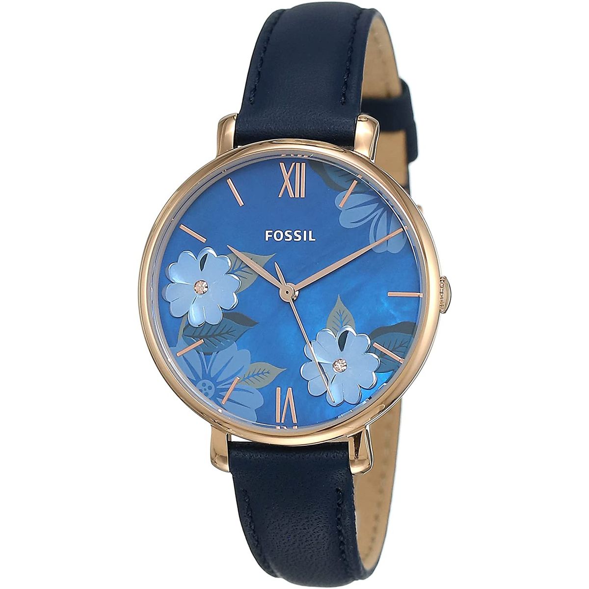 FOSSIL - Reloj Fossil Jacqueline ES4673 Azul De Cuero Piel Para Mujer.
