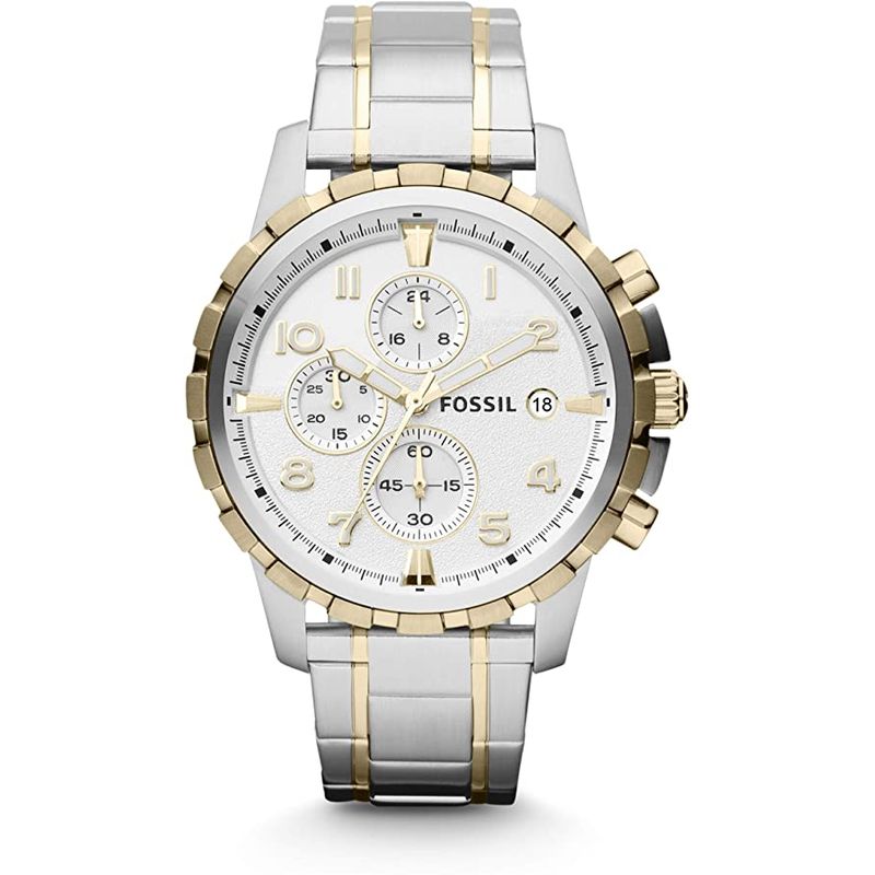 FOSSIL - Reloj Fossil Dean FS4795 Plateado Dorado De Acero inoxidable P Hombre.