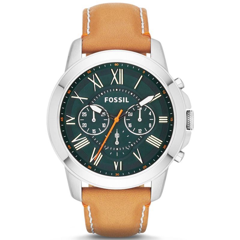 FOSSIL - Reloj Fossil Grant FS4918 Marrón De Cuero Piel Para Hombre.
