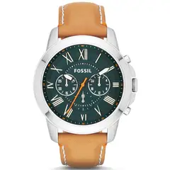FOSSIL - Reloj Grant FS4918 Marrón De Cuero Piel Para Hombre.