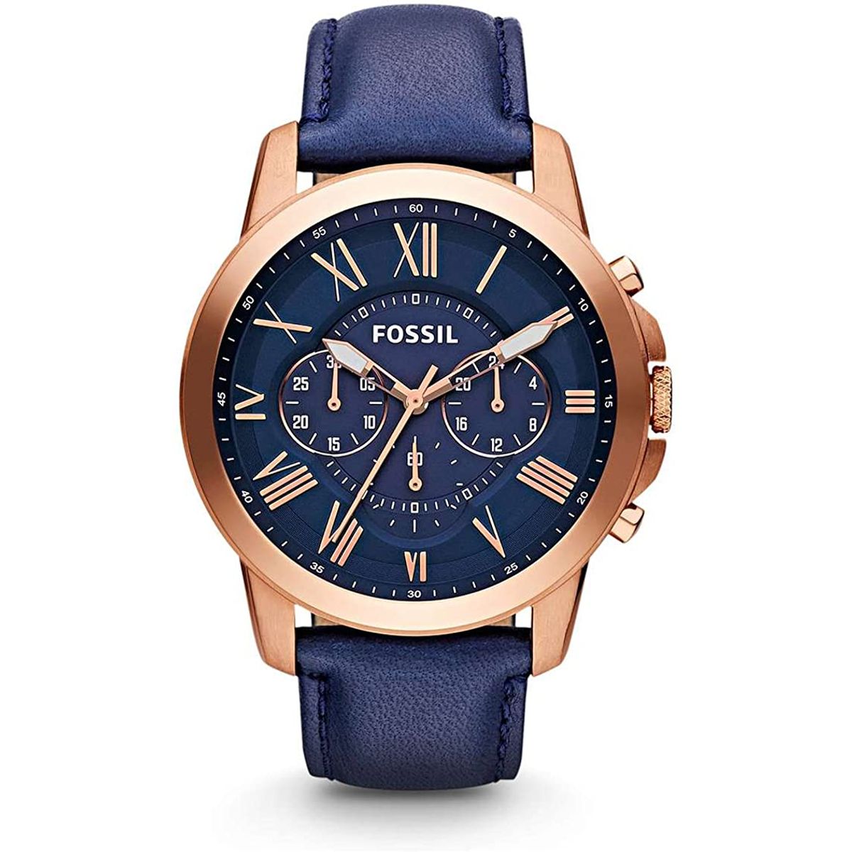 FOSSIL - Reloj Fossil Grant FS4835 Azul De Cuero Piel Para Hombre.