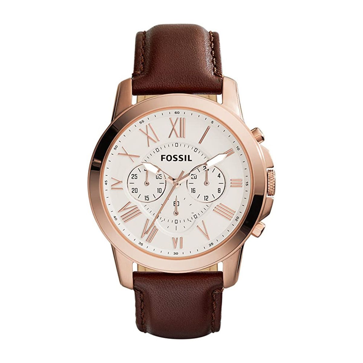 FOSSIL - Reloj Fossil Grant FS4991 Marrón De Cuero Piel Para Hombre.