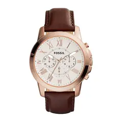 FOSSIL - Reloj Grant FS4991 Marrón De Cuero Piel Para Hombre.