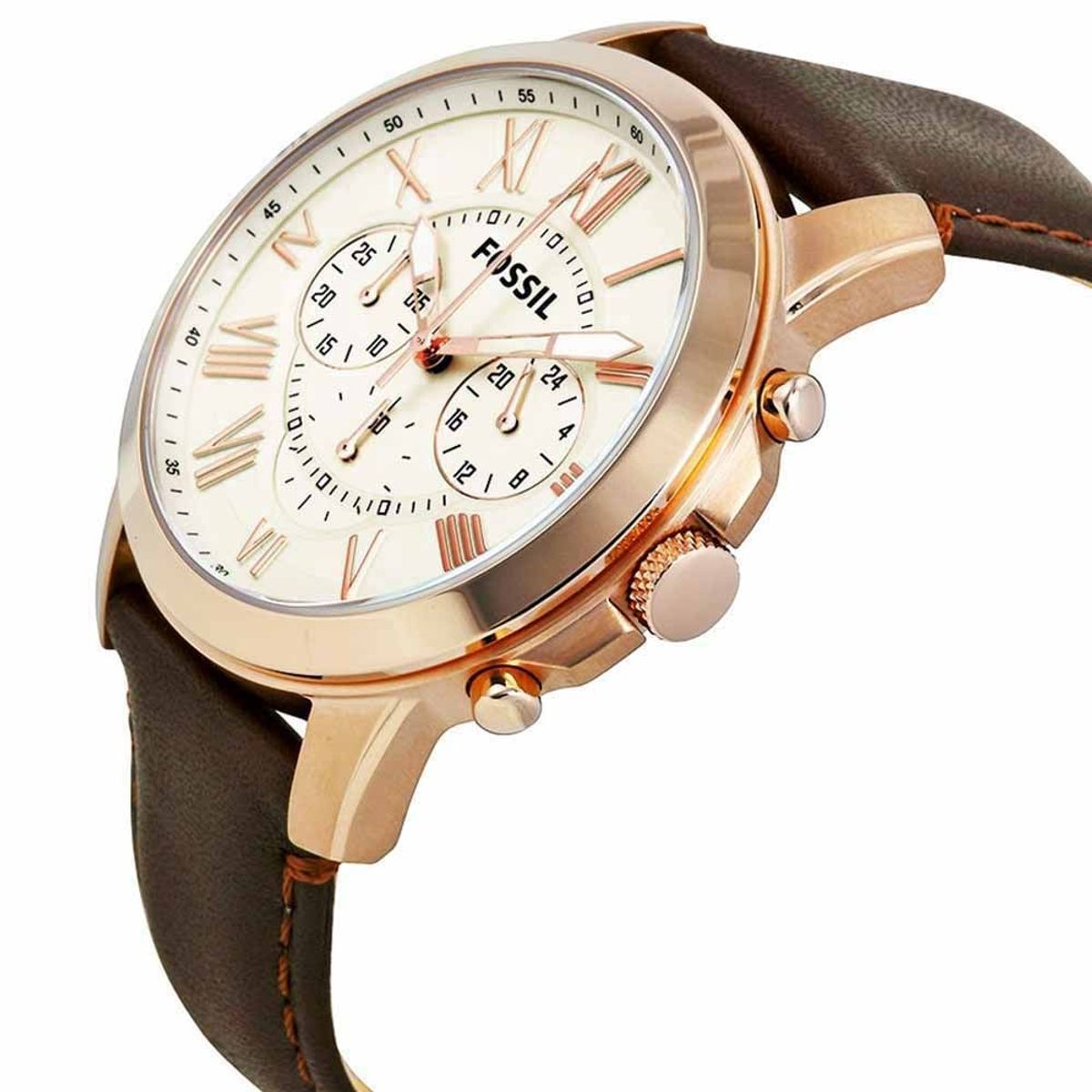 FOSSIL - Reloj Fossil Grant FS4991 Marrón De Cuero Piel Para Hombre.