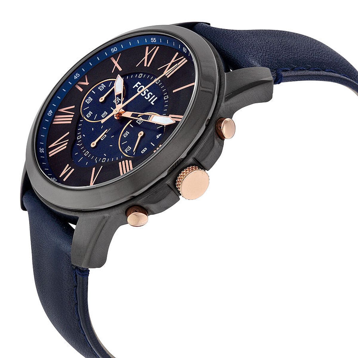 FOSSIL - Reloj Fossil Grant FS5061 Azul De Cuero Piel Para Hombre.