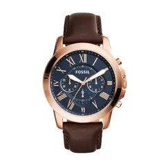 FOSSIL - Reloj Grant FS5068 Marrón De Cuero Piel Para Hombre.