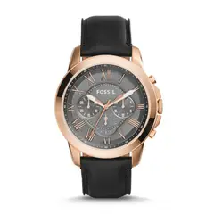 FOSSIL - Reloj Grant FS5085 Negro De Cuero Piel Para Hombre.