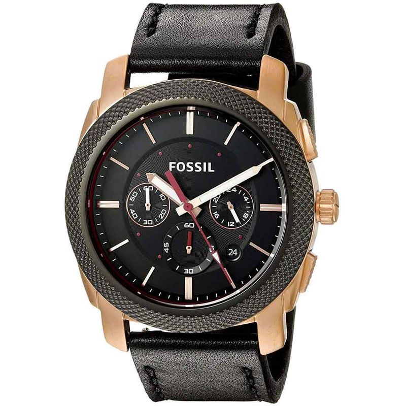 FOSSIL - Reloj Fossil Modern Machine FS5120 Negro De Cuero Piel Para Hombre.