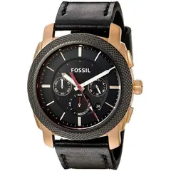 FOSSIL - Reloj Modern Machine FS5120 Negro De Cuero Piel Para Hombre.