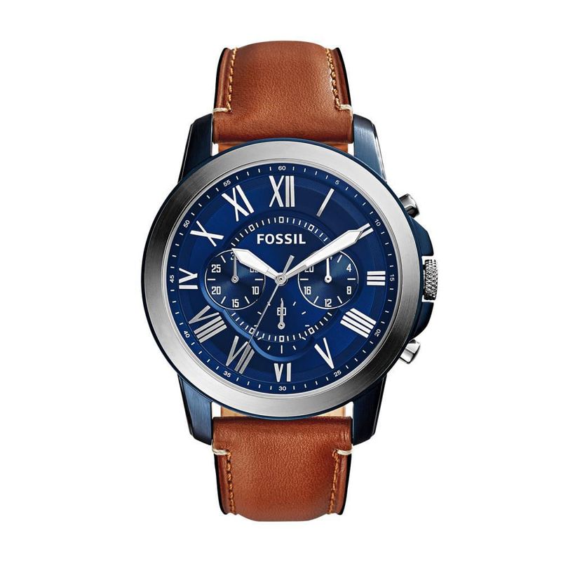 FOSSIL - Reloj Fossil Grant FS5151 Marrón De Cuero Piel Para Hombre