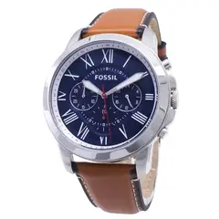 FOSSIL - Reloj Grant FS5210 Marrón De Cuero Piel Para Hombre.