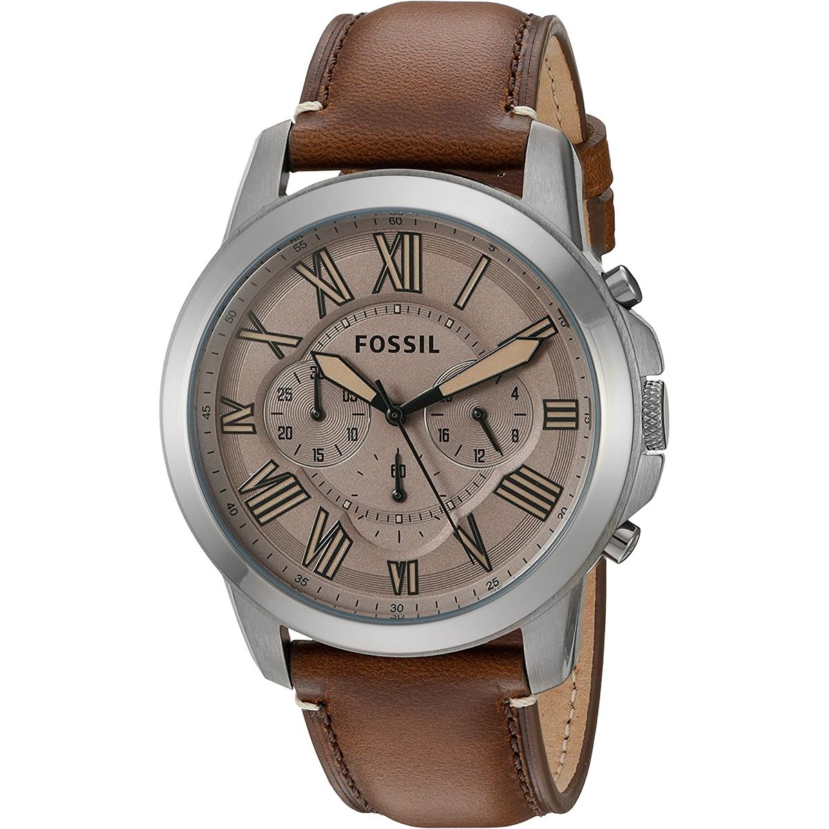 FOSSIL - Reloj Fossil Grant FS5214 Marrón De Cuero Piel Para Hombre.