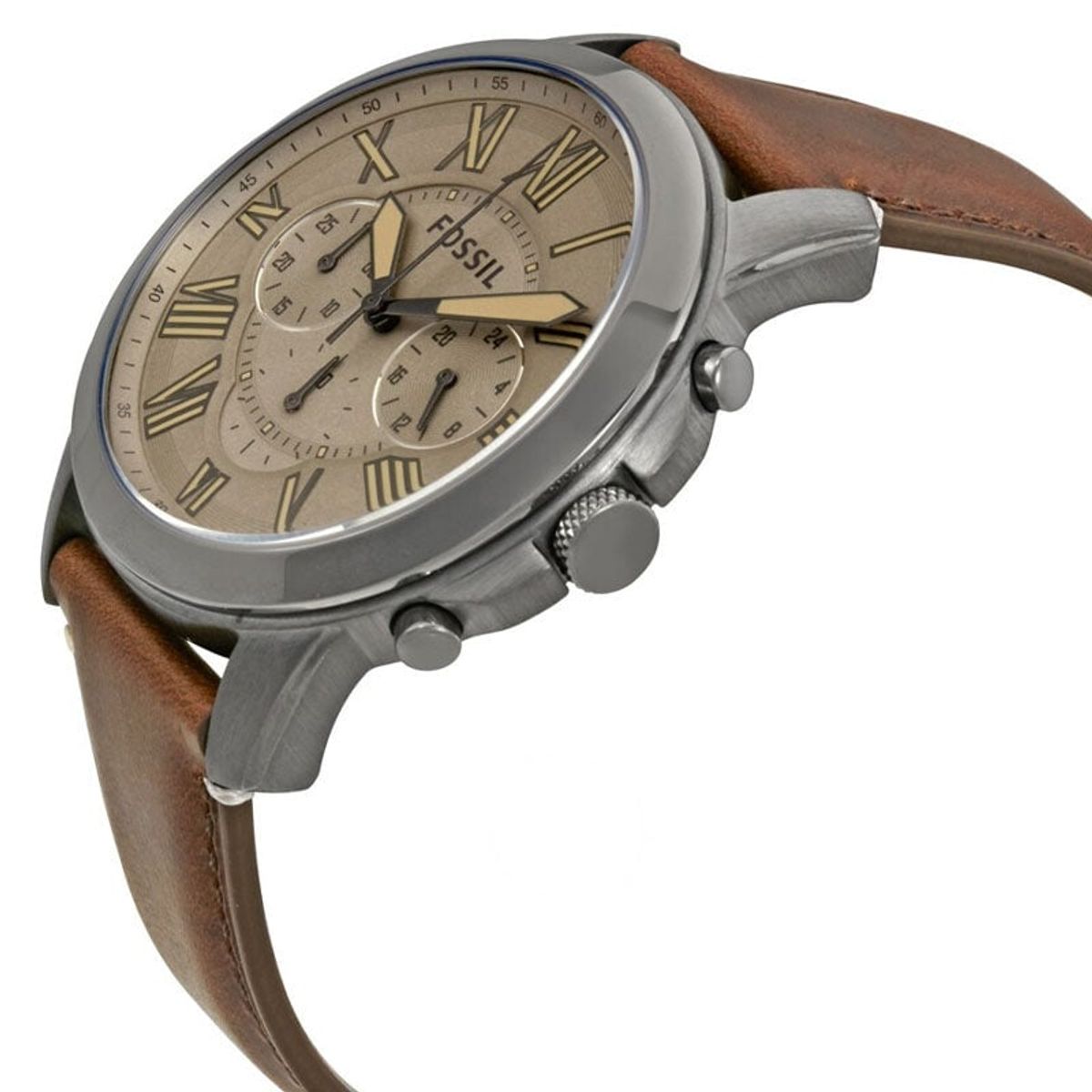 FOSSIL - Reloj Fossil Grant FS5214 Marrón De Cuero Piel Para Hombre.