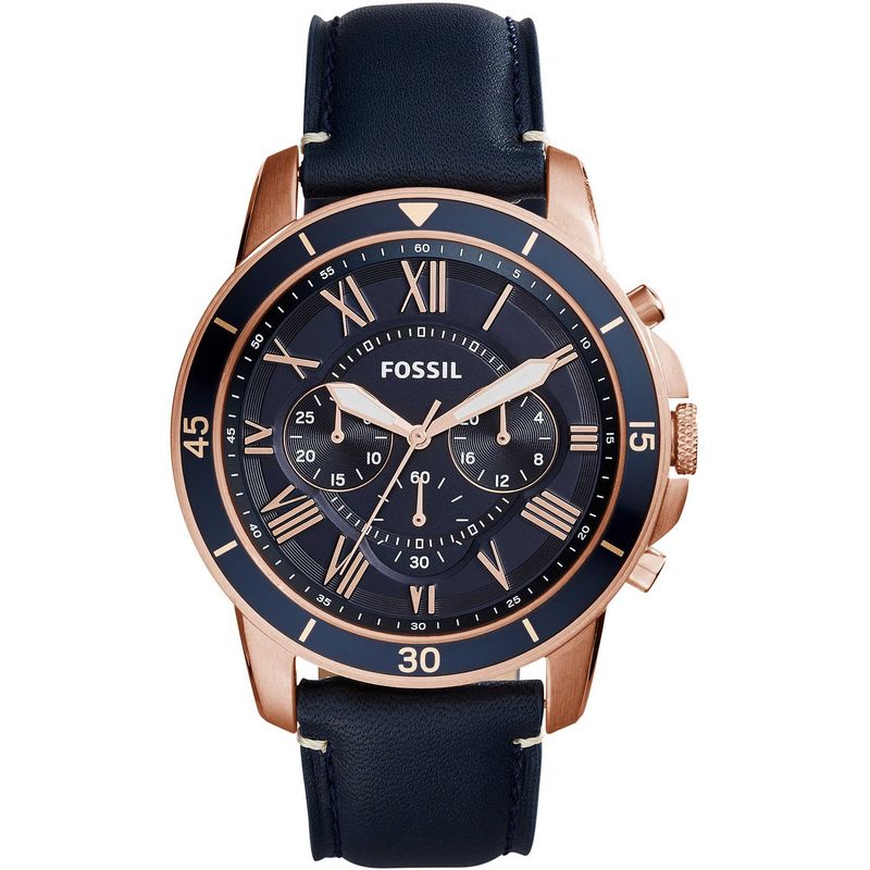 FOSSIL - Reloj Fossil Grant FS5237 Azul De Cuero Piel Para Hombre.