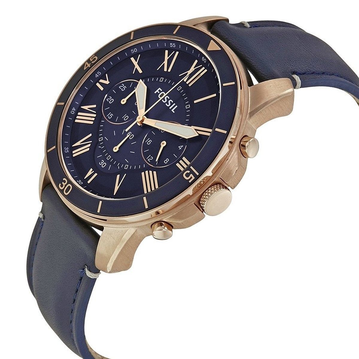 FOSSIL - Reloj Fossil Grant FS5237 Azul De Cuero Piel Para Hombre.