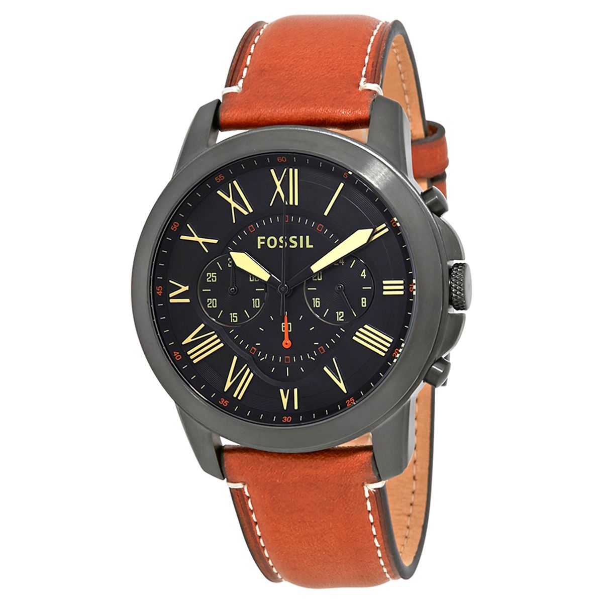 FOSSIL - Reloj Fossil Grant FS5241 Marrón De Cuero Piel Para Hombre.