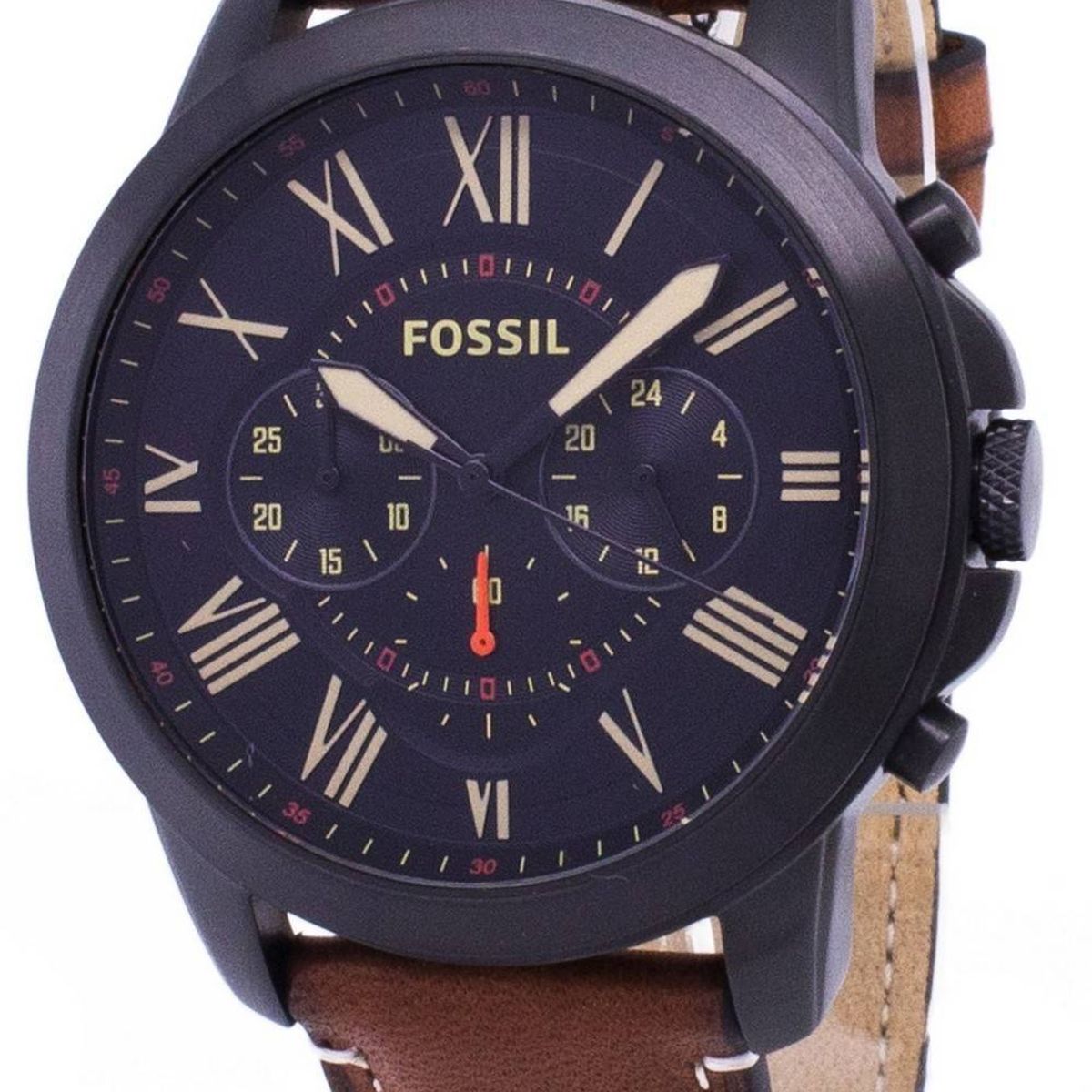 FOSSIL - Reloj Fossil Grant FS5241 Marrón De Cuero Piel Para Hombre.